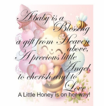 Personalize Custom Labels: A Little Honey is on her way! Baby Shower, Babee Girl!